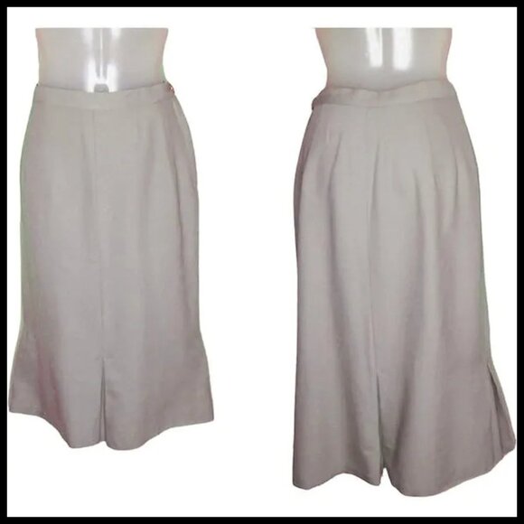 Vintage Pencil Skirt Pleated Mermaid Look, 50s Lightweight Wool - Picture 2 of 14